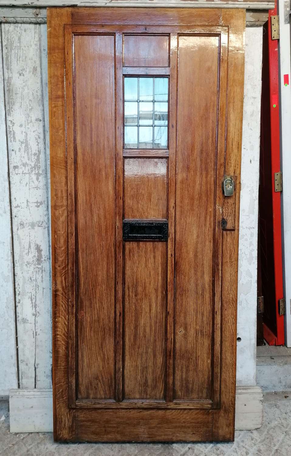 DE0913 A RUSTIC RECLAIMED OAK COTTAGE EXTERNAL GLAZED DOOR