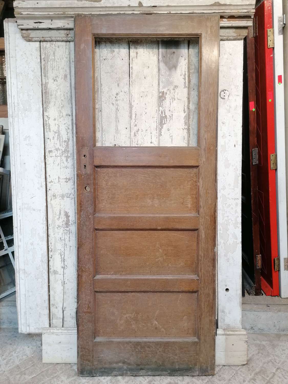 DI0762 RECLAIMED ART DECO 1930's OAK INTERNAL DOOR FOR GLAZING