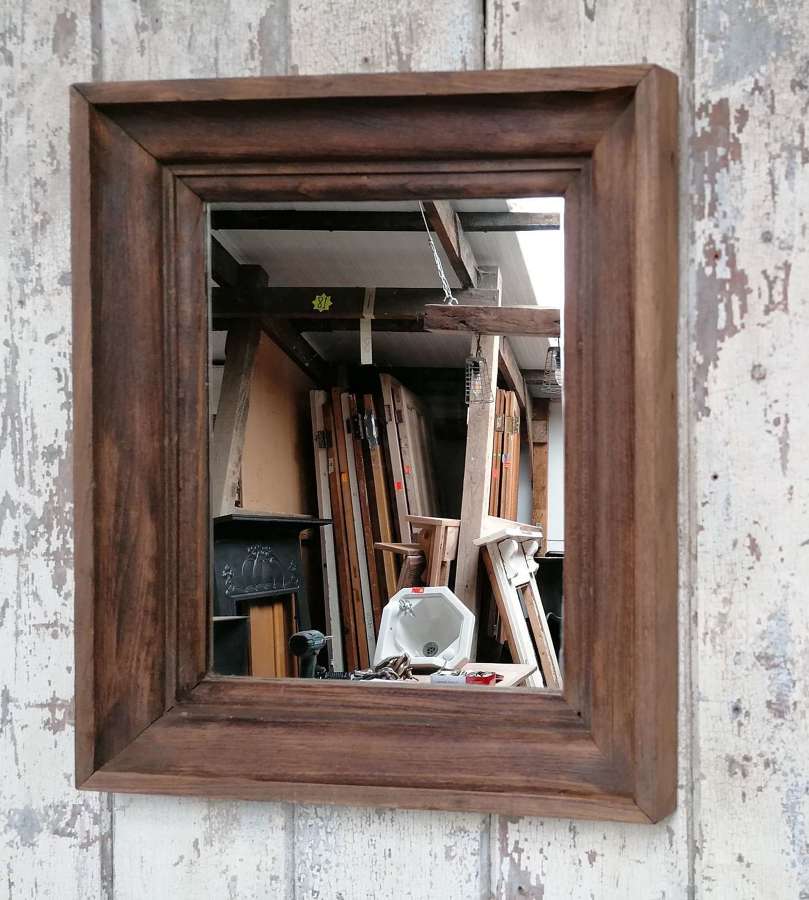 M1593 A FANTASTIC RUSTIC MIRROR MADE WITH RECLAIMED TEAK