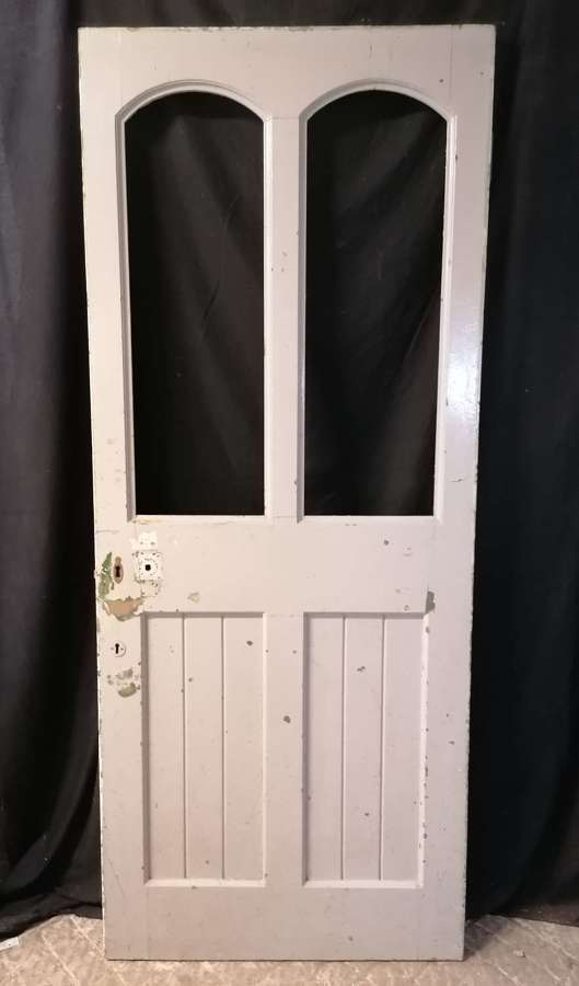 DI0782 A RECLAIMED PAINTED PINE ANTIQUE INTERNAL DOOR FOR GLAZING