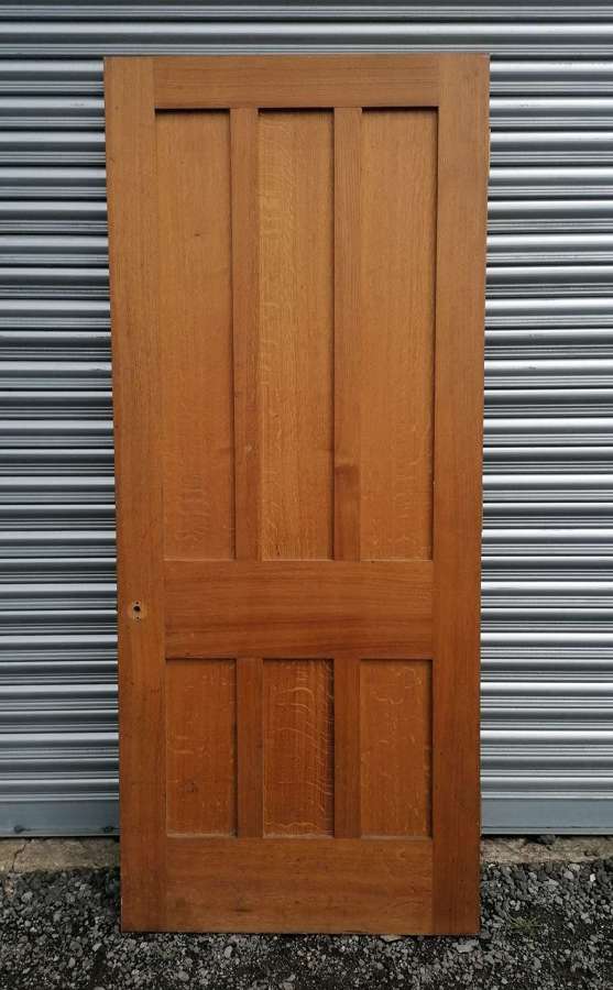 DB0725 A RECLAIMED SIX PANEL OAK DOOR INTERNAL / EXTERNAL