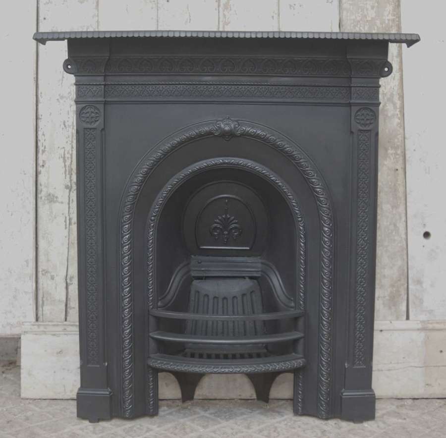 FC0152 RECLAIMED ORNATE MID VICTORIAN CAST IRON COMBINATION FIRE