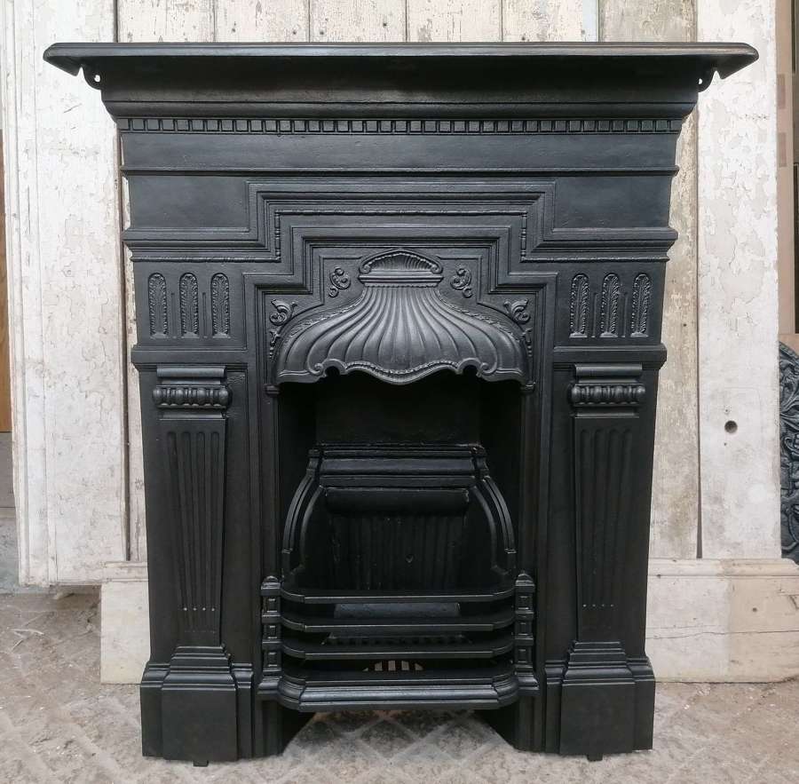 FC0153 A RECLAIMED ORNATE VICTORIAN CAST IRON COMBINATION FIRE