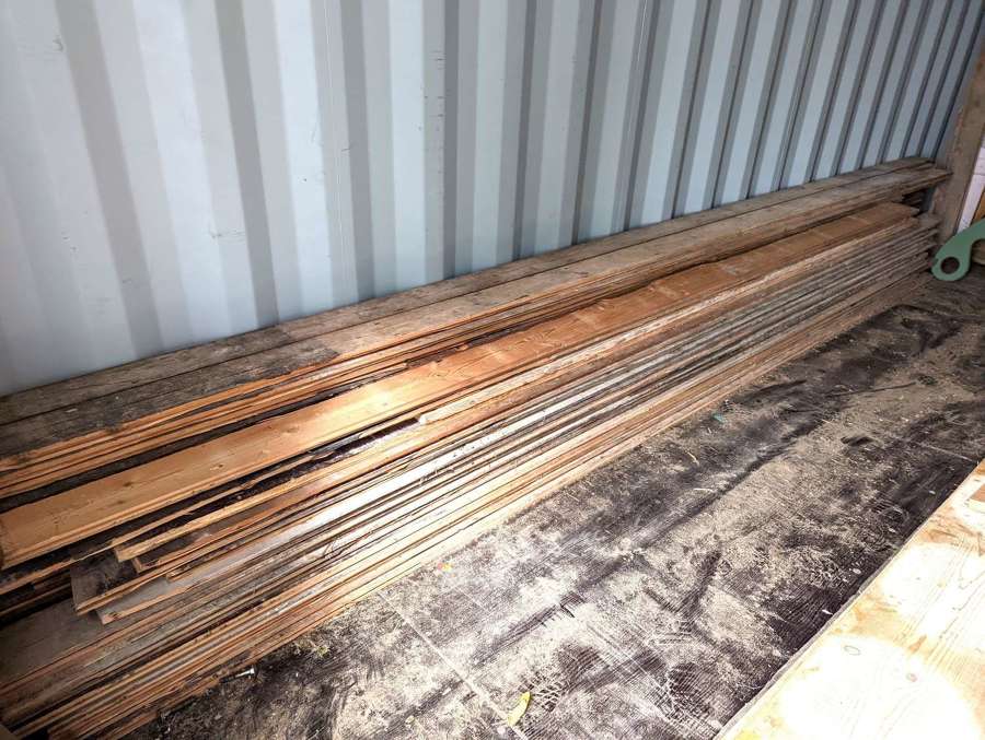 M1701 LONG RECLAIMED PINE FLOORBOARDS TONGUE & GROOVE 25SQM AVAIL