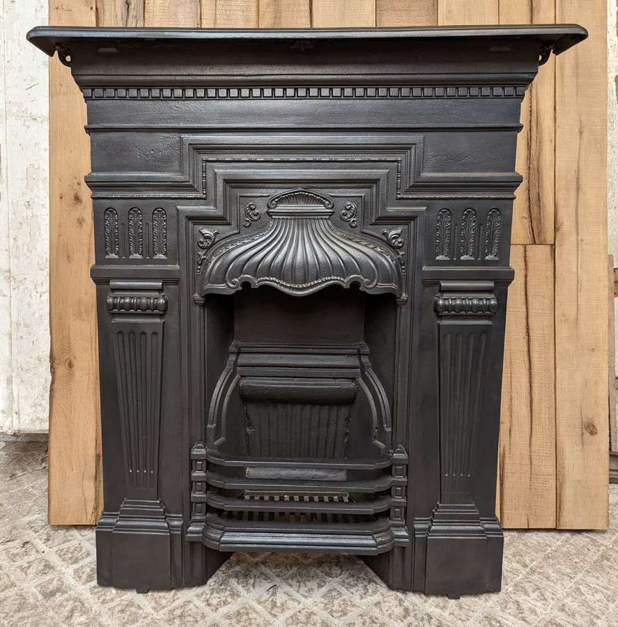 FC0156 A RECLAIMED ORNATE VICTORIAN CAST IRON COMBINATION FIRE