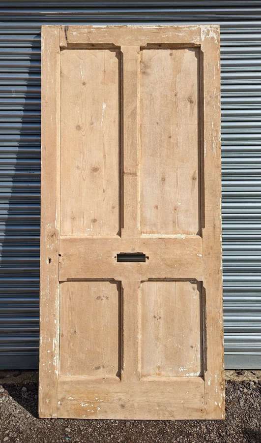 DE0956 A LARGE RECLAIMED NEO-GOTHIC PINE FRONT DOOR