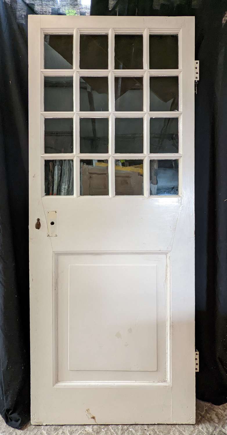DB0734 A RECLAIMED PINE INTERNAL / EXTERNAL GLAZED DOOR C.1920