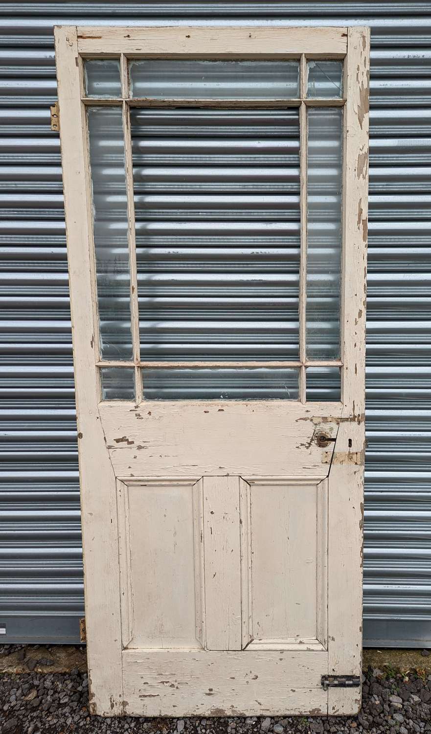 DI0810 A RECLAIMED PAINTED PINE VICTORIAN INTERNAL CARDIFF DOOR