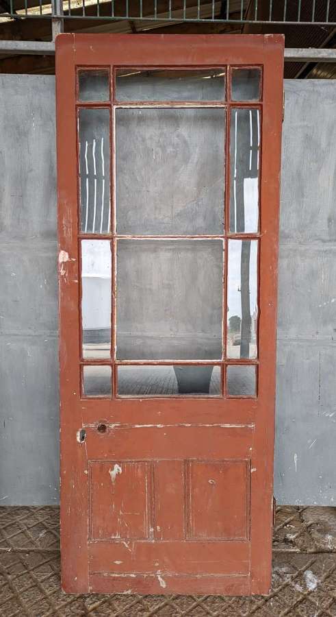 DB0738 A RECLAIMED PAINTED PINE VICTORIAN CARDIFF DOOR