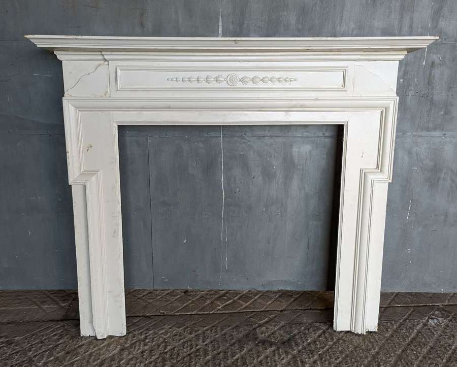 FS0229 A RECLAIMED ANTIQUE PAINTED PINE EDWARDIAN FIRE SURROUND C.1910