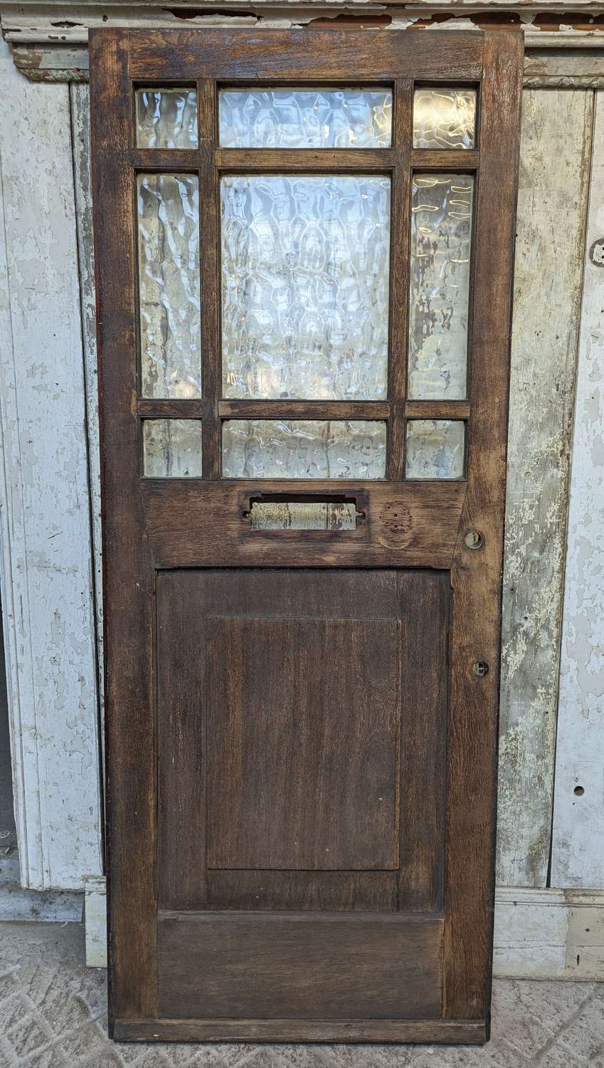 DE0965 A RECLAIMED OAK GLAZED EXTERNAL CARDIFF DOOR