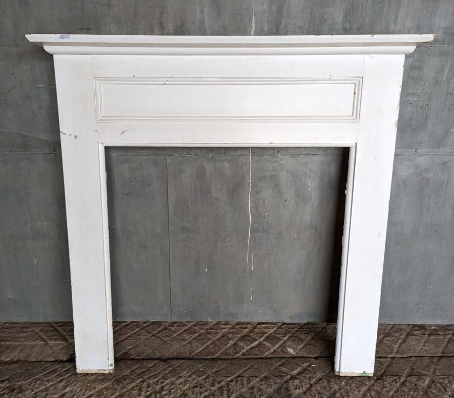 FS0237 A RECLAIMED ANTIQUE PAINTED PINE FIRE SURROUND