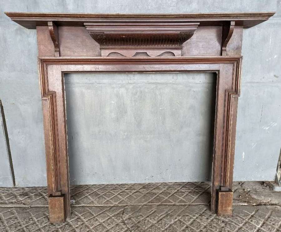FS0242 A RECLAIMED HAND CARVED ANTIQUE MAHOGANY FIRE SURROUND
