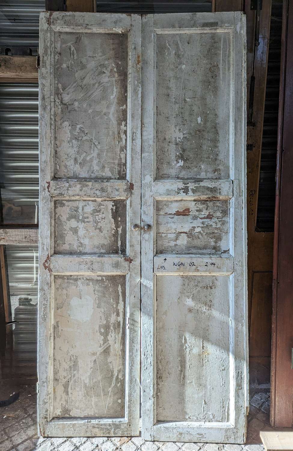 CS0116 PAIR OF TALL RECLAIMED GEORGIAN PINE CUPBOARD DOORS
