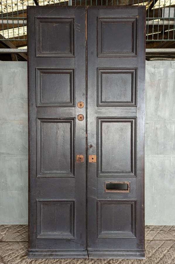 DP0443 A PAIR OF RECLAIMED EXTERNAL HARDWOOD STORM DOORS