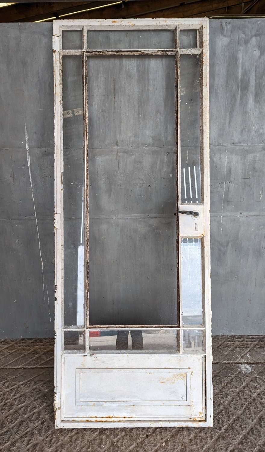 DI0845 A RECLAIMED INTERNAL CRITTALL DOOR IN FRAME FOR REFURB