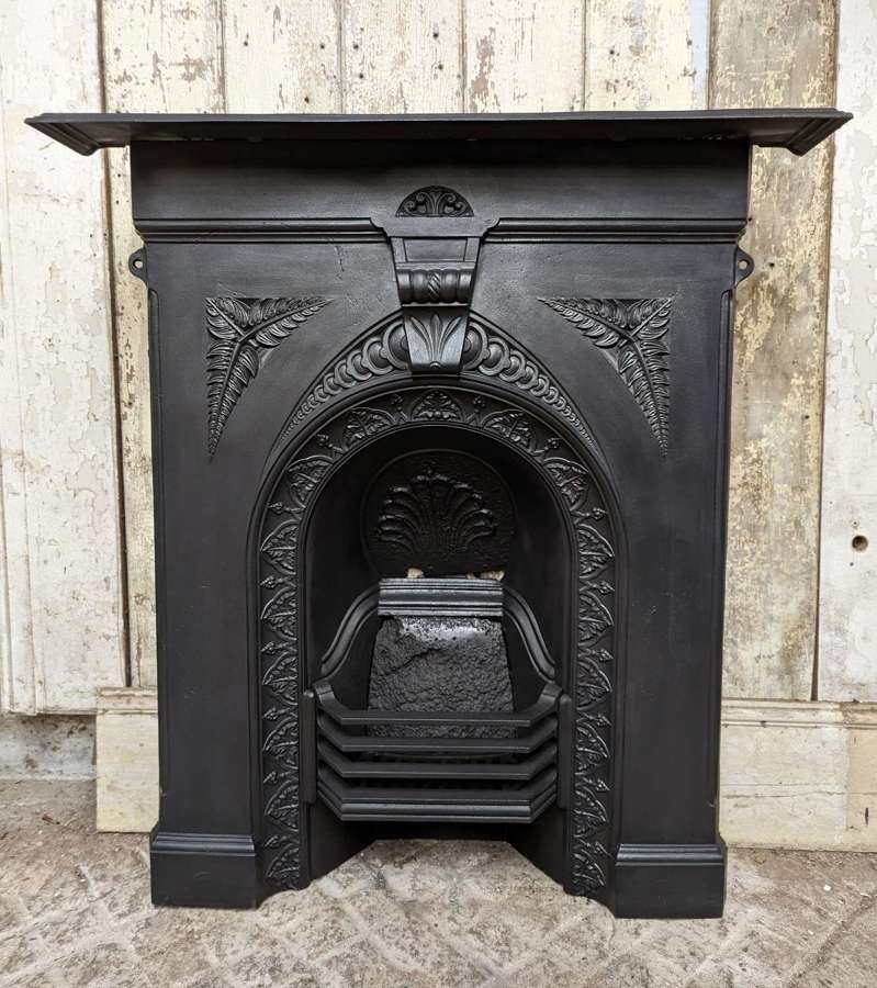 FC0180 A RECLAIMED VICTORIAN CAST IRON COMBINATION FIRE