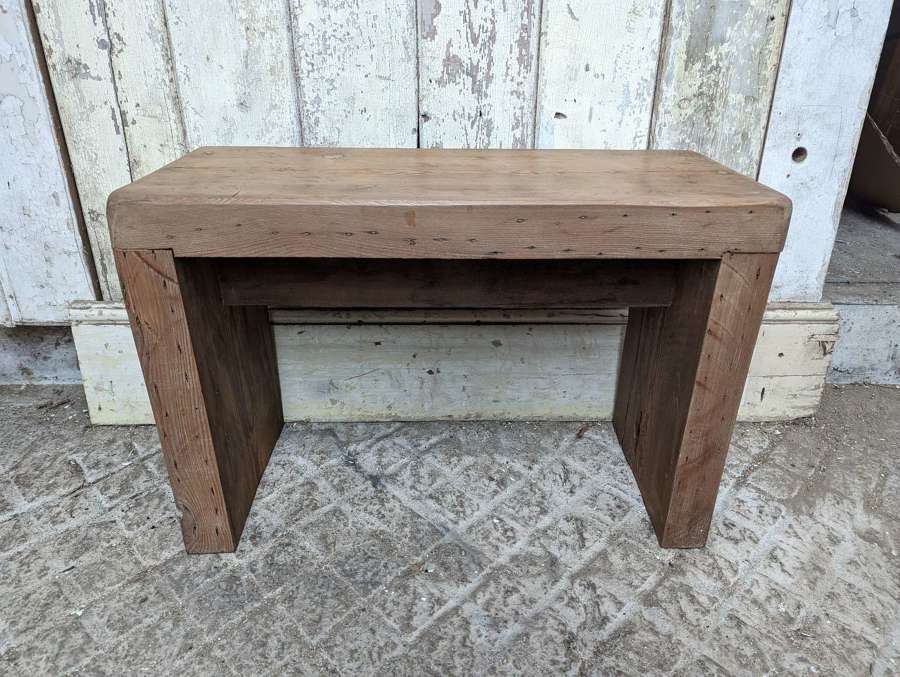 M1853 A RUSTIC STYLE PINE BENCH / STOOL MADE FROM RECLAIMED WOOD