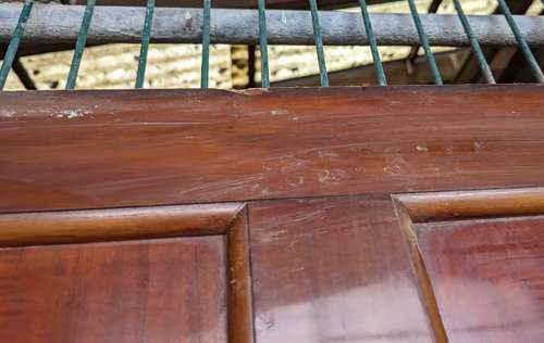 DP0455 TWO RECLAIMED 6 PANEL MAHOGANY INTERNAL DOORS FOR USE AS A PAIR