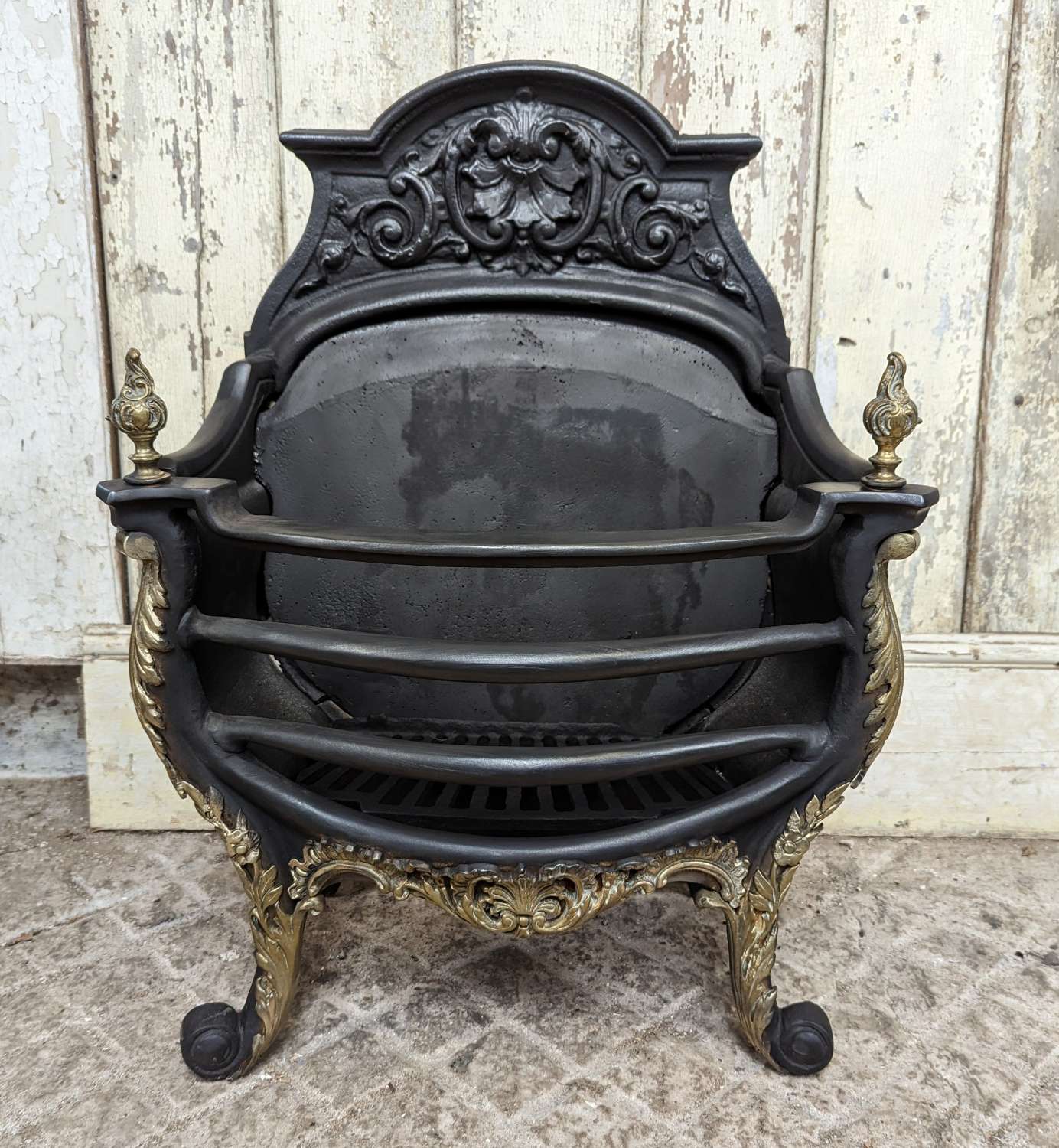 FB0120 A RECLAIMED REPRODUCTION CAST IRON & BRASS FIRE REGISTER