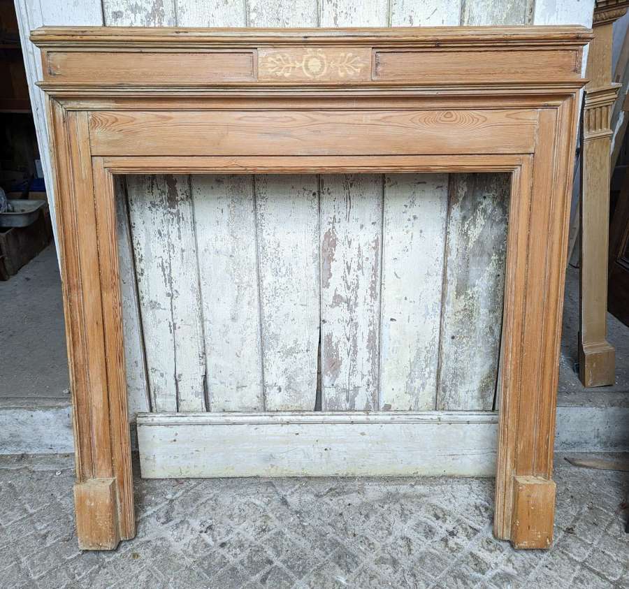 FS0261 A RECLAIMED ANTIQUE STRIPPED PINE FIRE SURROUND