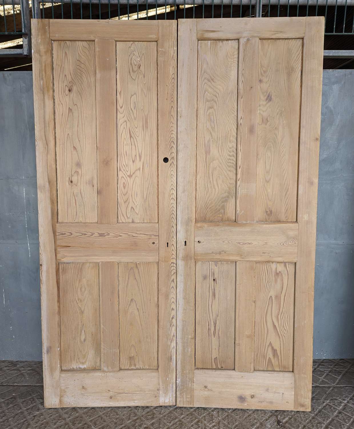 DP0464 TWO RECLAIMED 4 PANEL PINE INTERNAL DOORS FOR USE AS PAIR