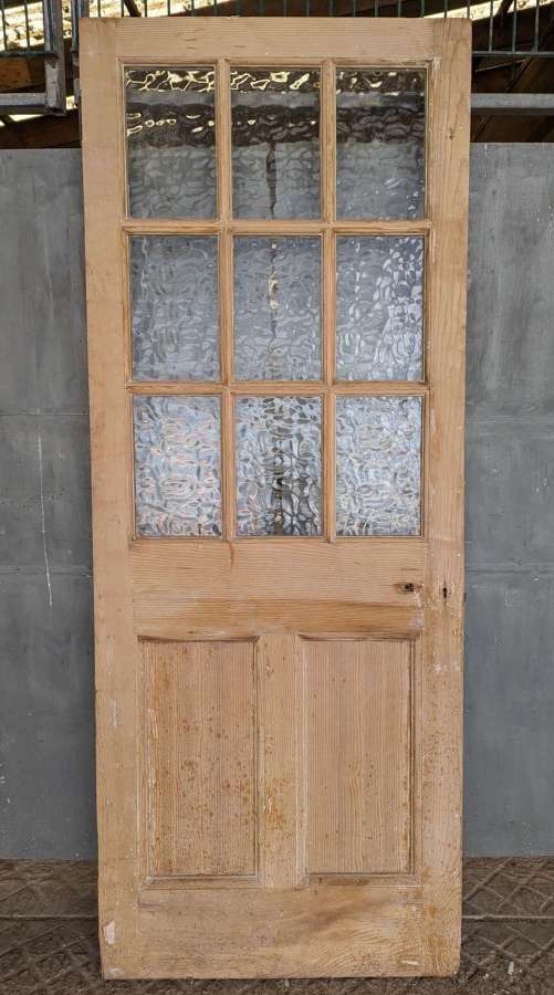 DI0880 AN ANTIQUE RECLAIMED PINE INTERNAL GLAZED DOOR