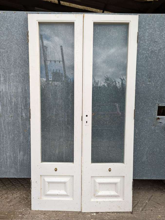 DP0470 PAIR OF RECLAIMED PINE FRENCH DOORS IDEAL FOR GARDEN ROOM  ect