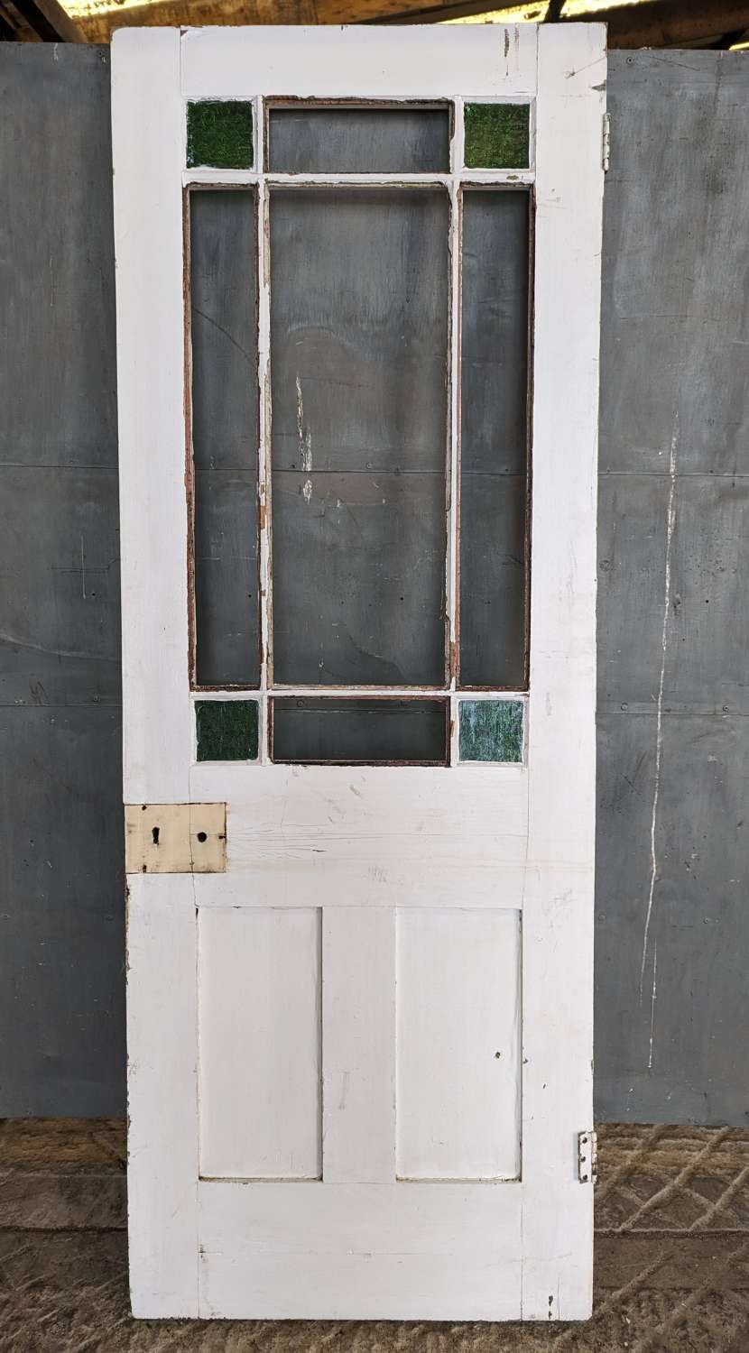 DI0887 A RECLAIMED PAINTED PINE CARDIFF DOOR FOR INTERNAL USE