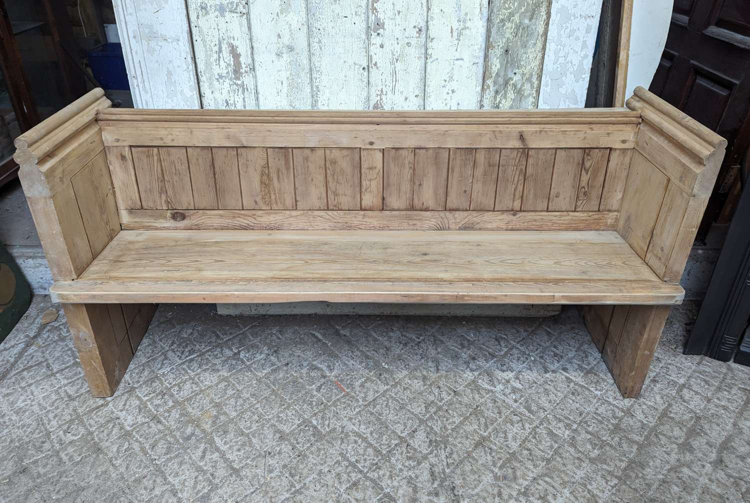 M1904 A RECLAIMED STRIPPED PINE CHURCH PEW