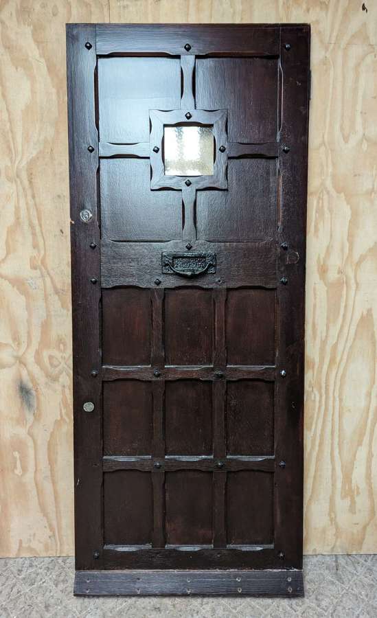 DE1008 A RECLAIMED OAK FRONT / EXTERNAL GLAZED DOOR C.1930s
