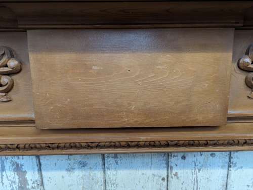 FS0320 RECLAIMED REPRODUCTION DECORATIVE CARVED PINE FIRE SURROUND