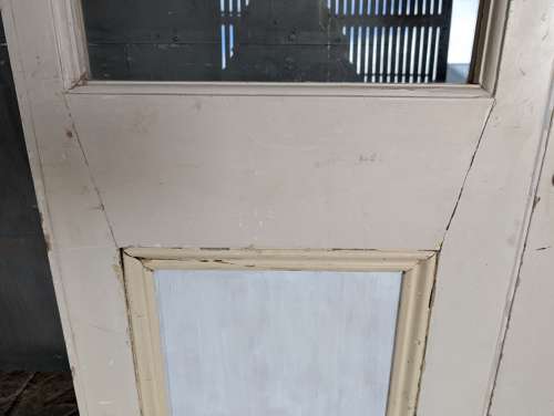 DP0521 A PAIR OF RECLAIMED PINE GLAZED DOORS FOR INTERNAL USE