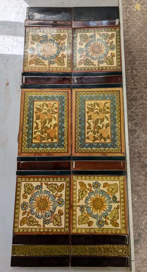 M1996 SET OF RECLAIMED VICTORIAN FIRE TILES GEORGE WOOLISCROFT