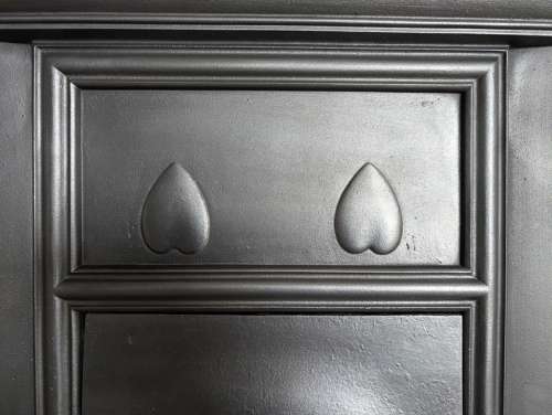 FS0368 RECLAIMED ARTS & CRAFTS CAST IRON FIRE SURROUND C.1900s