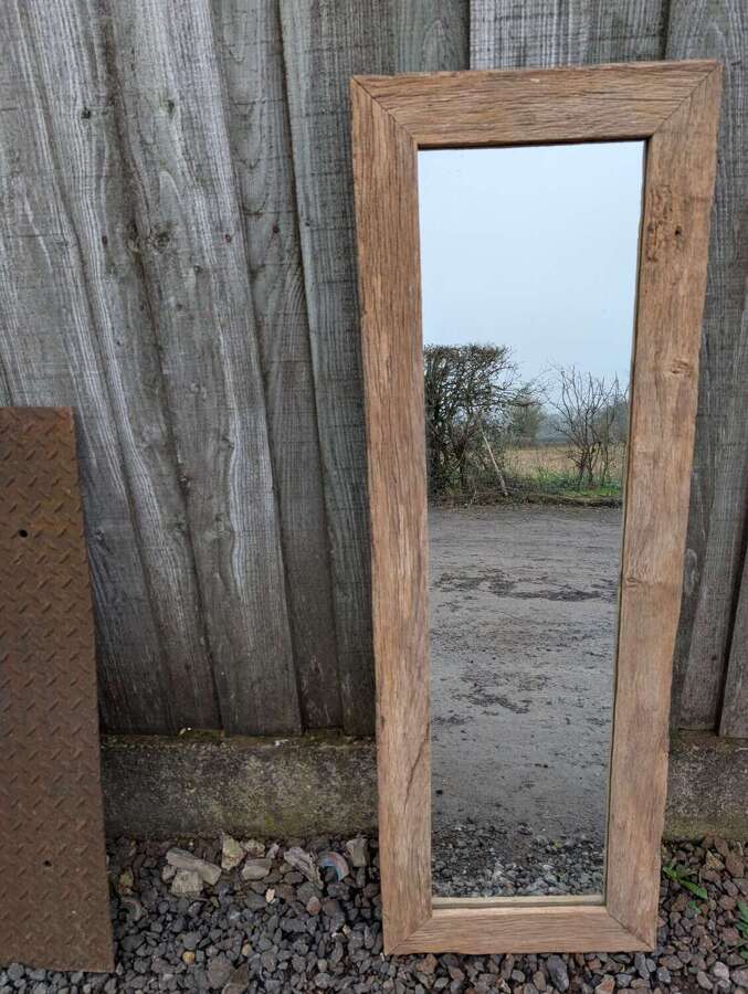M2043 STYLISH RUSTIC OAK FRAMED MIRROR MADE USING RECLAIMED MATERIALS