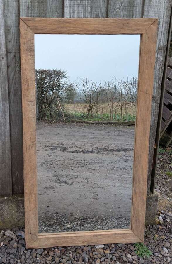 M2044 STYLISH RUSTIC OAK FRAMED MIRROR MADE USING RECLAIMED MATERIALS