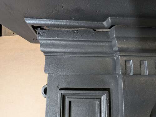FS0379 A VERY LARGE HANDSOME RECLAIMED CAST IRON FIRE SURROUND C.1900