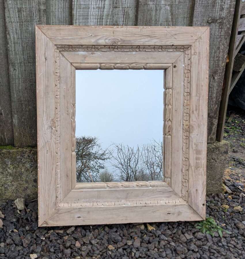 M2048 A VERY NICE CARVED PINE MIRROR MADE USING RECLAIMED MATERIALS