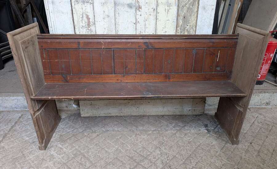 M2056 A PINE PEW MADE USING RECLAIMED VICTORIAN PEW ELEMENTS