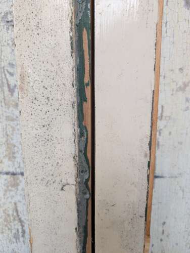 DP0536 A PAIR OF RECLAIMED PINE FRENCH INTERNAL DOORS FOR GLAZING