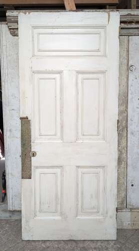 DB0500 A RECLAIMED 5 PANEL PINE DOOR FOR INTERNAL / EXTERNAL USE