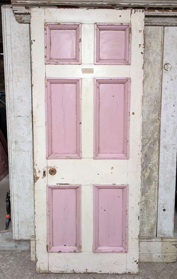 DB0589 A RECLAIMED 6 PANEL PINE DOOR FOR INTERNAL / EXTERNAL USE