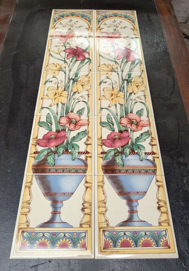 M2115 SET OF 10 MODERN DECORATIVE RECLAIMED FIRE TILES PERIOD DESIGN