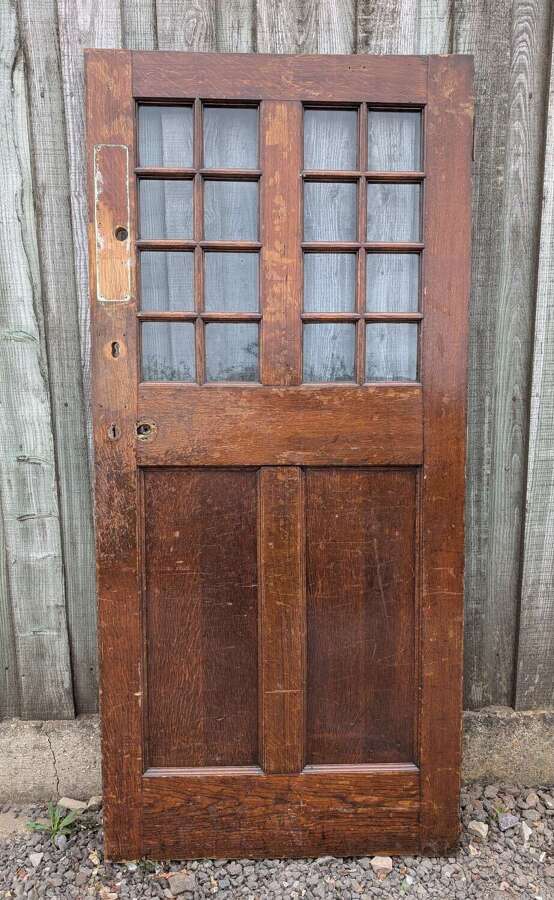 DB0788 RECLAIMED ARTS & CRAFTS OAK EXTERNAL / INTERNAL DOOR COULD BE STABLE DOOR