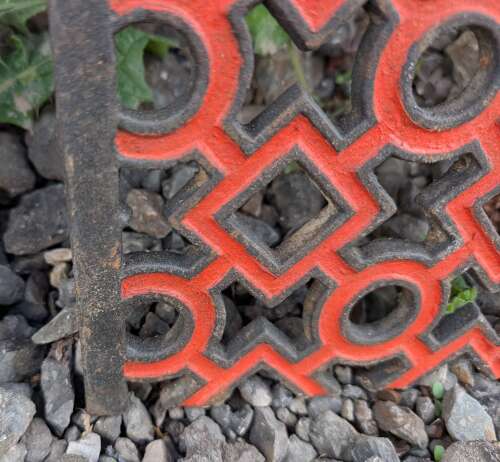 M2128 A SET OF THREE RECLAIMED CAST IRON FLOOR GRILLS / GRILLES
