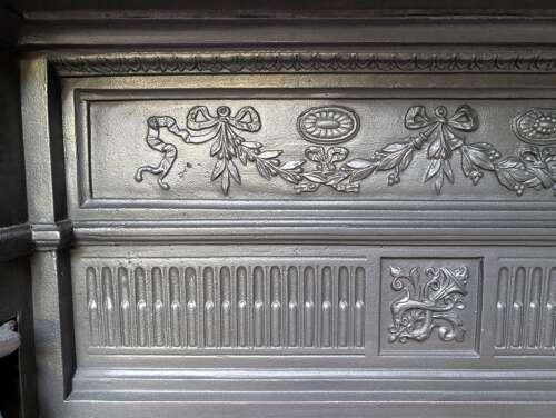 FS0423 A VERY LARGE ELEGANT RECLAIMED VICTORIAN CAST IRON FIRE SURROUND
