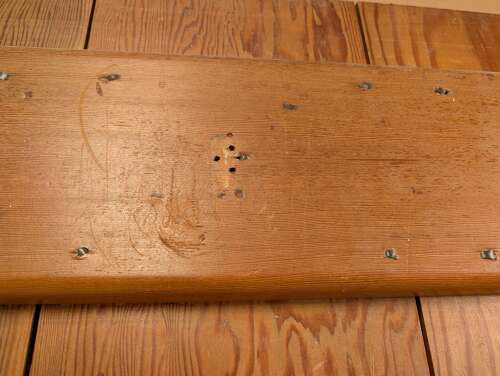 DI0996 A RECLAIMED PITCH PINE INTERNAL PLANK DOOR