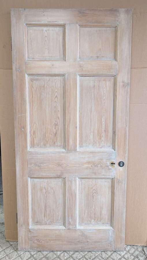 DI1013 A VERY LARGE RECLAIMED SIX PANEL PINE INTERNAL DOOR