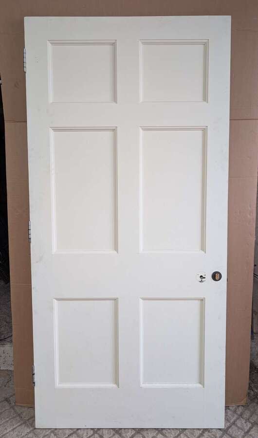 DI1017 LARGE RECLAIMED SIX PANEL PAINTED TULIP WOOD INTERNAL DOOR